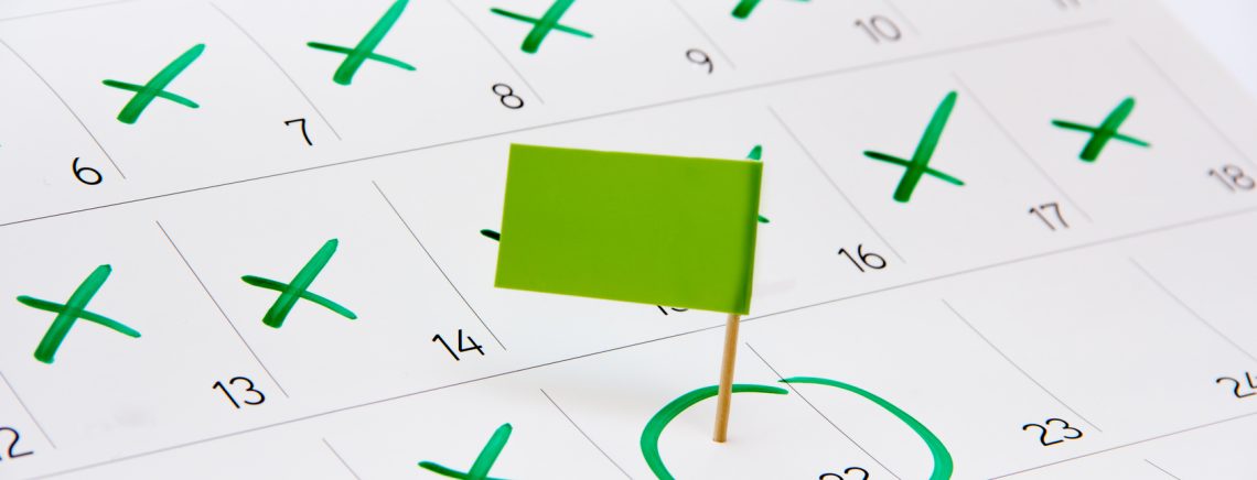 Calendar 2016  Pin the event day or deadline with flag